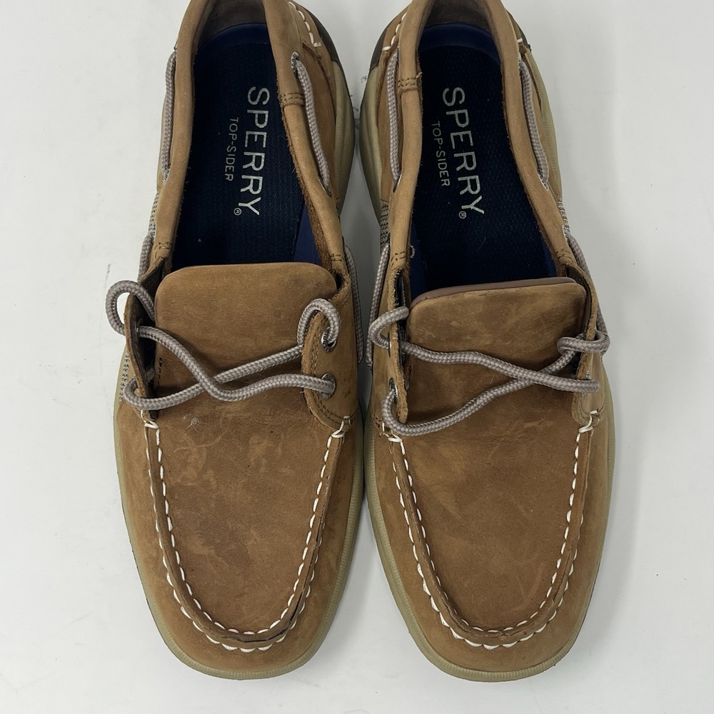 Sperry Top-Sider Men's‎ Sahara Boat Shoes Size 8M- Brown Leather 2 Eyelids